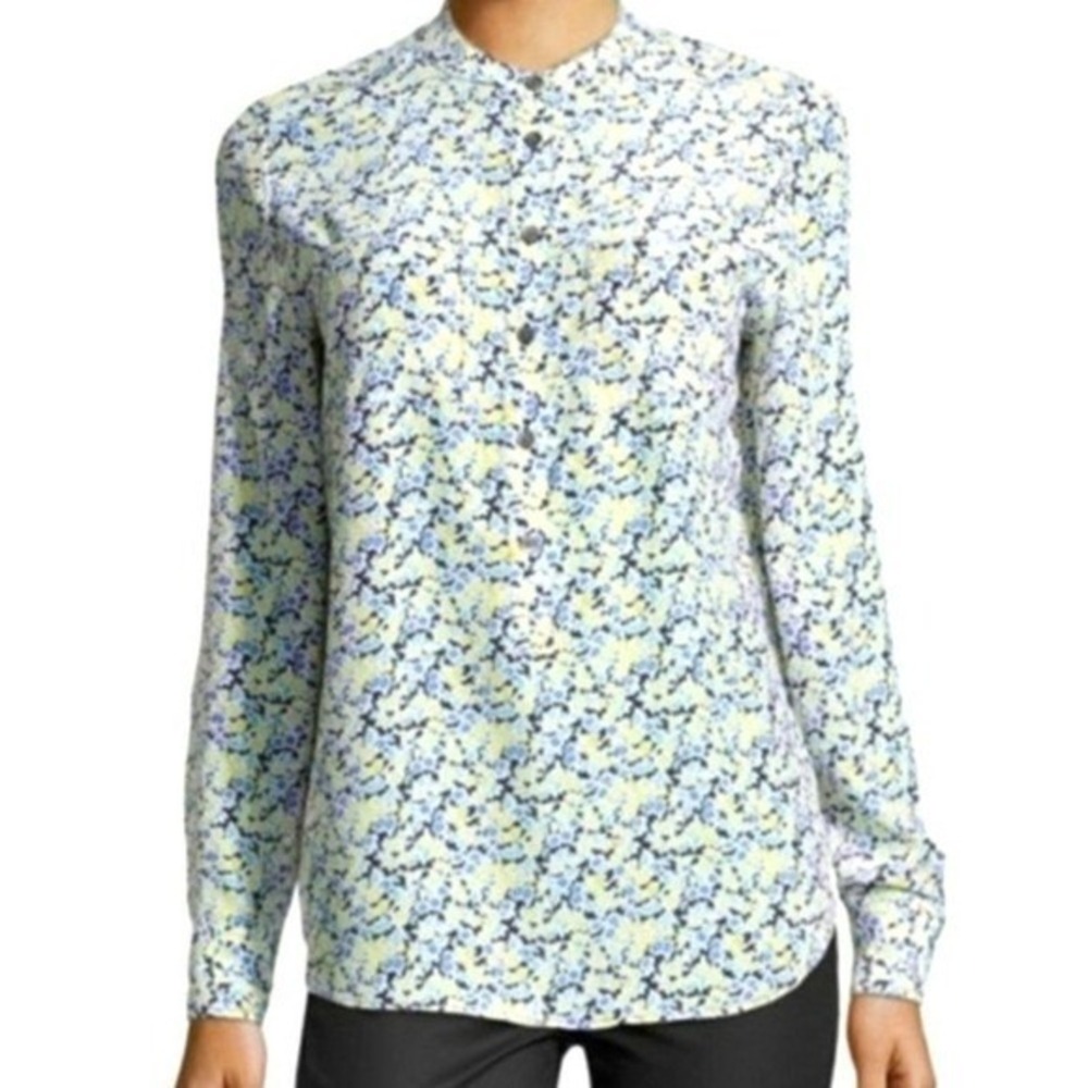 Equipment Femme Floral‎ Long Sleeve Blouse Top Petite Small